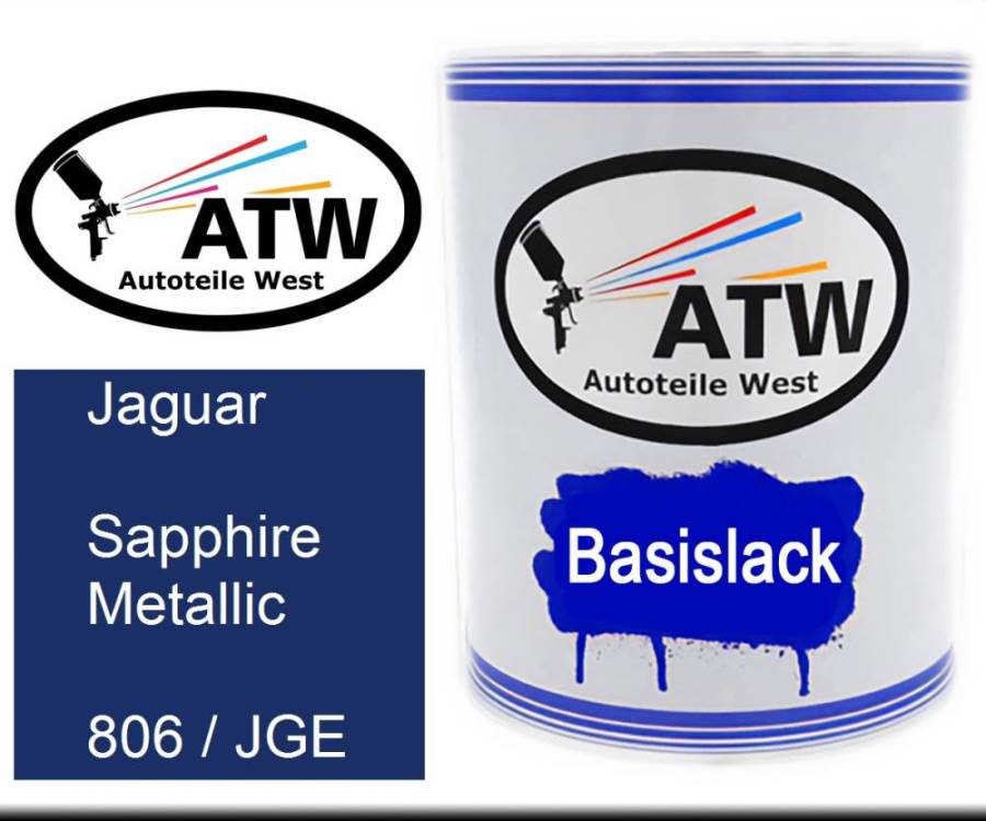 Jaguar, Sapphire Metallic, 806 / JGE: 1L Lackdose, von ATW Autoteile West.